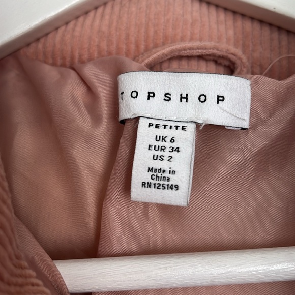 TOPSHOP PETITE Corduroy Puffer Jacket - size 2 - Picture 3 of 5